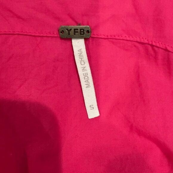 Young Fabulous & Broke Zoya Dress in Flamenco Pink Cotton Bow Front Size Small - Picture 7 of 13